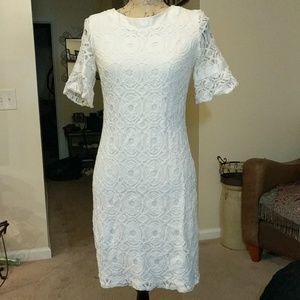Cream dress - lace overlay